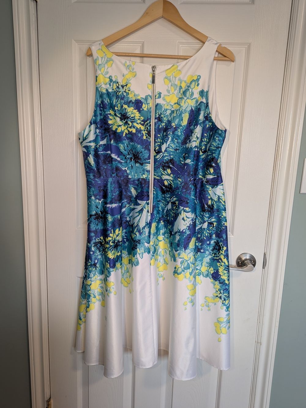 White Floral V-Neck Swing Dress From Addition Elle - Picture 2 of 6